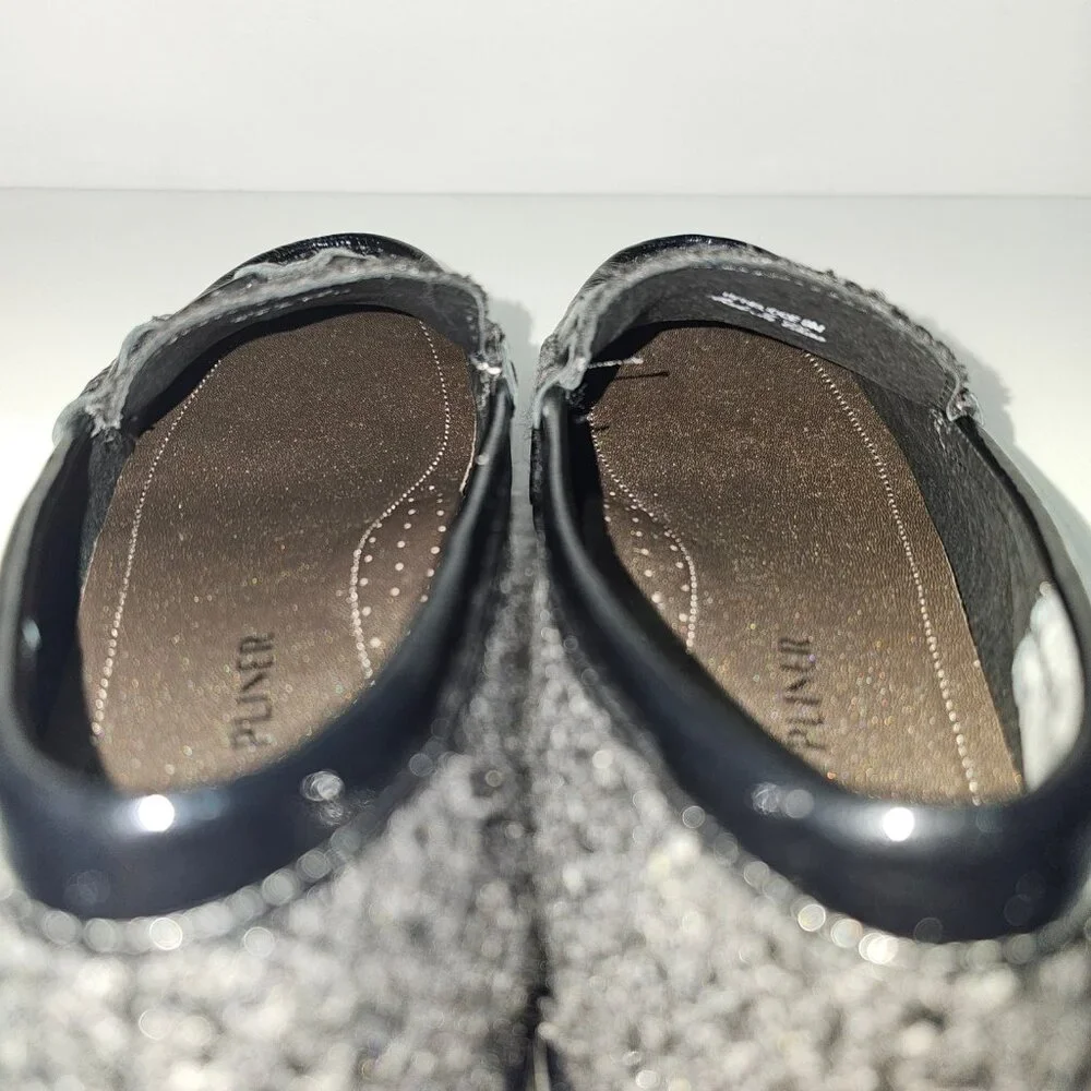 Donald Pliner Helio Lug Sole Loafer Womens 9 Black Boucle Sequined Platform NEW - Picture 10 of 14